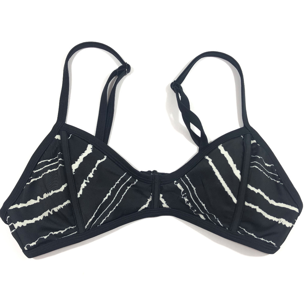 RCVA Black White Scoop Bikini Stappy Top